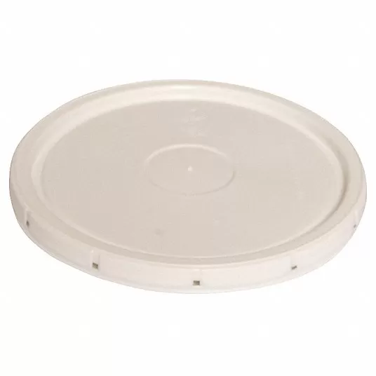 Plastic Pail Lid, White, Round, For 34A231, 34A232 Plastic Pail Lid Grainger Approved 34A249