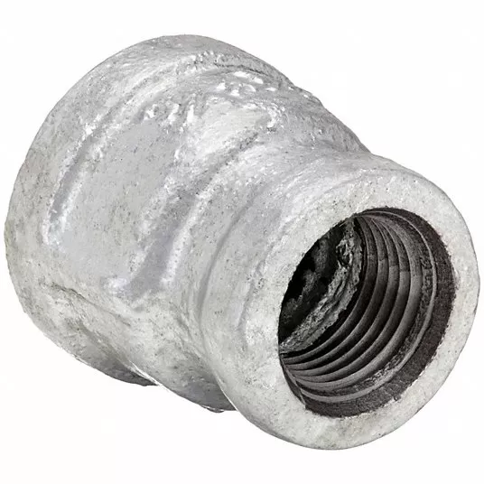 Reducing Coupling: Malleable Iron, 1 1/2 Inch x 1 Inch Pipe Size, NPT x NPT, Class 150 Reducing Coupling Grainger Approved 5P940