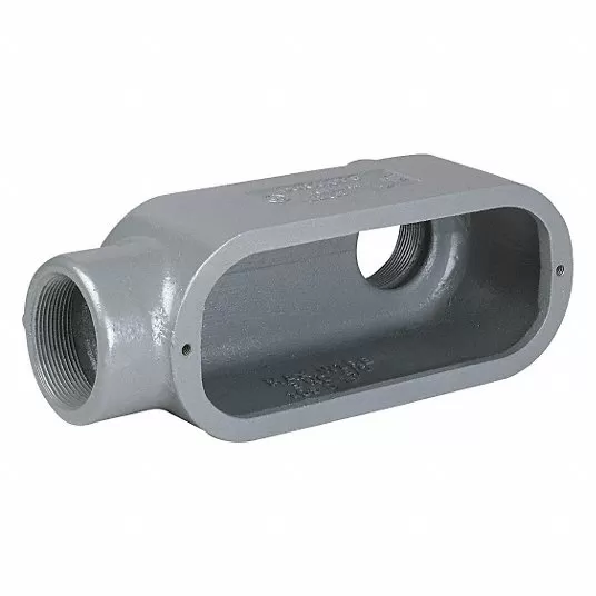 Conduit Outlet Body, Iron, Powder Coated, 1 1/4 in Trade Size, LB Body, 24 cu in Body Capacity Conduit Outlet Body Hubbell Killark LB448
