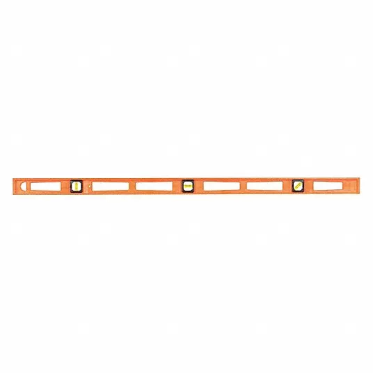 I-Beam Level, 48 inch Lg, 3 Vials, Orange, Structo-Cast (R) Plastic, Nonmagnetic Spirit Level Johnson 7748-O
