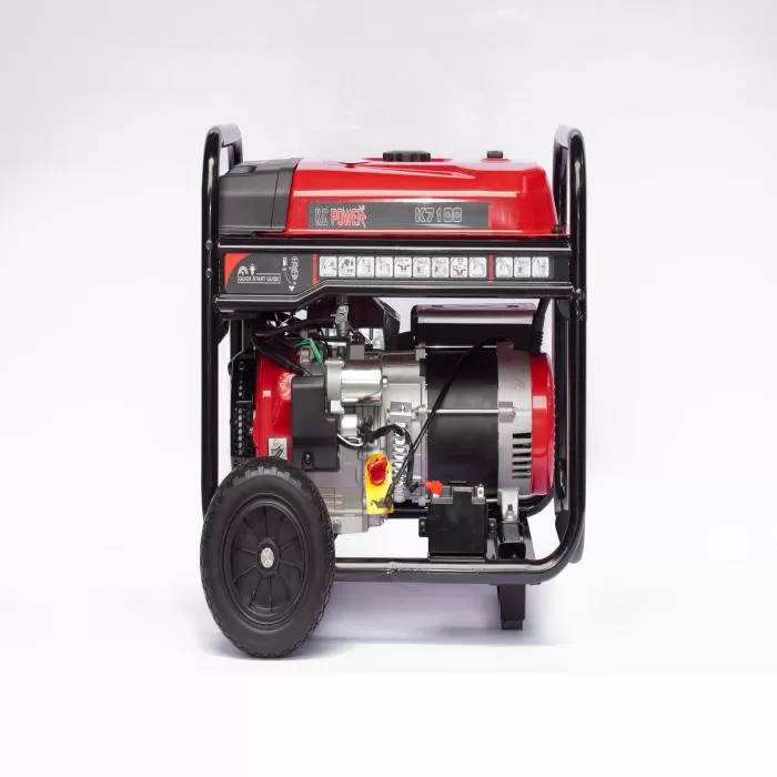 Gasoline Generator, 7 KW, 220V-60HZ, Fuel tank 28 Liter, Electric Start, With Lithium Battery, 102Kg Generator Kc Power K7100