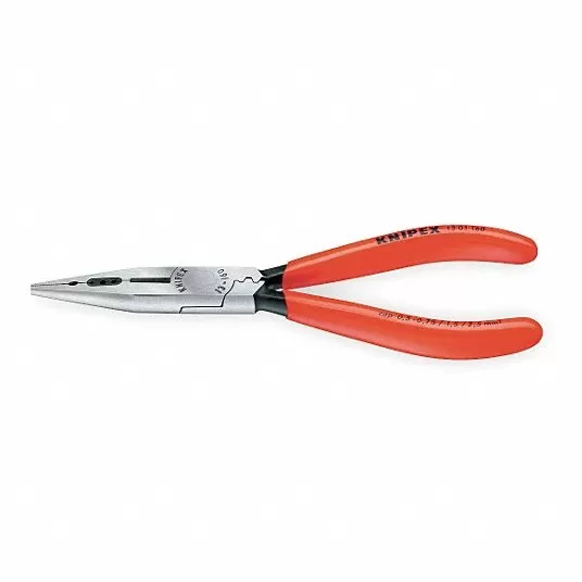 Long Nose Pliers, Jaw Length: 1 3/4 in, Jaw Width: 1/2 in, Jaw Bend: 0°, Tip Width: 5/16 in Pliers Knipex 13 01 614 SBA