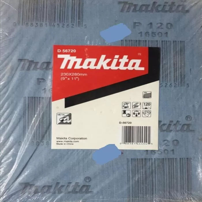 ABRASIVE PAPER 230X280MM FOR METAL 120 GRIT 50PC/SHRINK ABRASIVE BELT Makita D-56720