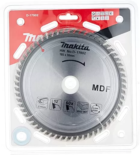 Circular Saw Blade, MDF Cutting, 185mm x 60T  Accessories, Circular Saw Blade Makita D-17902