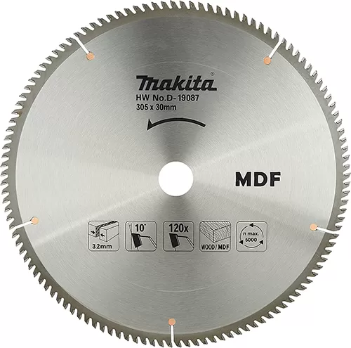 MDF Cutting Saw Blade, Size 305 X 30 X 3.2mm, 120 Tooth, Suitable for Slide Compound Saw and Miter Saw Circular Saw Blade Makita D-19087
