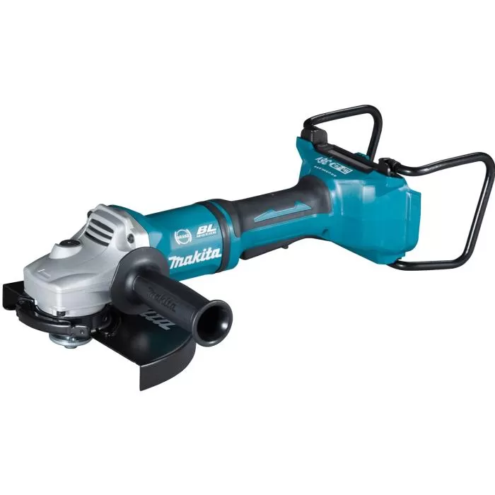 Cordless Brushless Angle Grinder, 230mm(9 inch) , Large Trigger  Switch, 18v x 2 (36v), 6000rpm, 8kg Cordless Angle Grinder Makita DGA900ZK