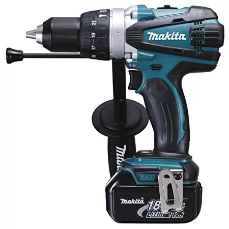 Cordless Hammer Driver Drill, 18V Lithium-Ion , 13mm, 1/2", 80Nm, 3 Speed Cordless Percussion Driver Drill Makita DHP451RME