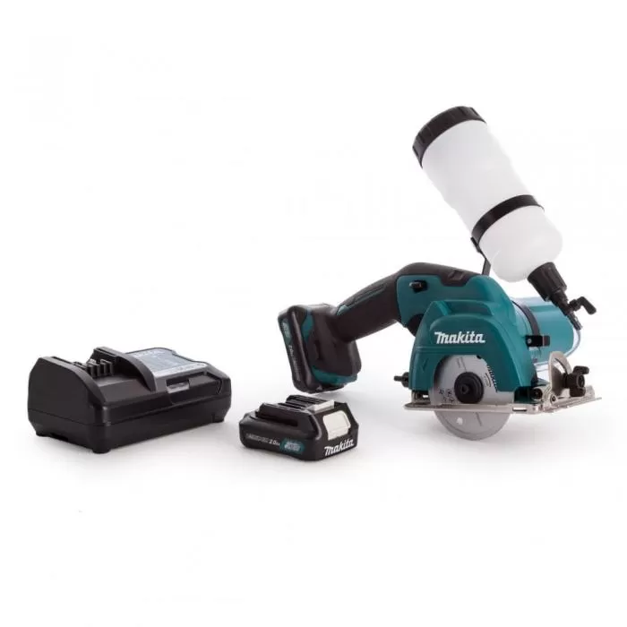 Cordless Ceramic & Glass Cutter, 12V, 1600rpm, Blade 85mm, Depth 25mm, 1.8kg Cutter Makita CC301DWAE