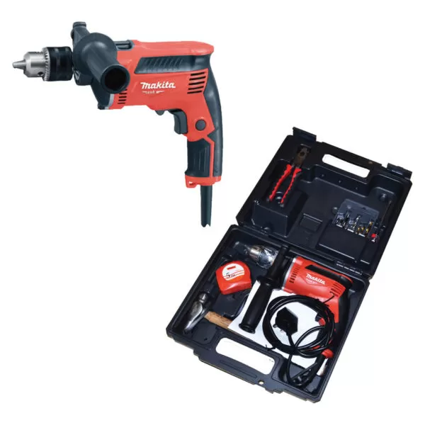 Hammer Drill, 430W, 3000rpm, 33000ipm, Variable Speed, Accessories set, 1.3kg Hammer Drill Makita M8103KSP