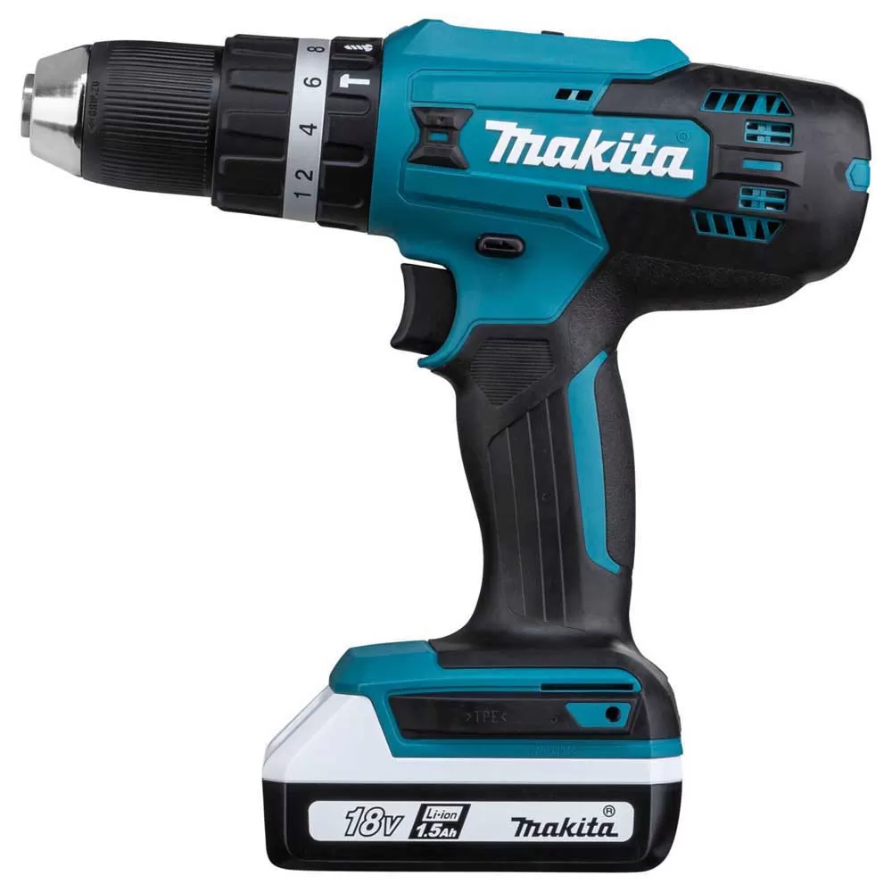 Cordless Percussion Driver Drill, For Steel / Wood / Masonry, 13 mm, 18 V, 0 ~ 1,400 rpm, 1.8 kg Cordless Percussion Driver Drill, Makita HP488D002