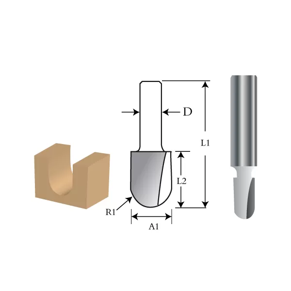 Accessories, Router Bits – Round Nose Bit, 8mm Router Bits – Round Nose Bit Makita D-47846
