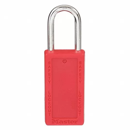 Lockout Padlock, Shackle Dia. 1/4 in Lockout Padlock Master Lock 411KAW400RED-3XX1331
