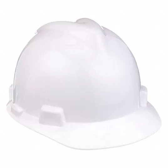  Hard Hat, Front Brim, Type 1, Polyethylene, Pinlock (4-Point) Hard Hat Msa 463942