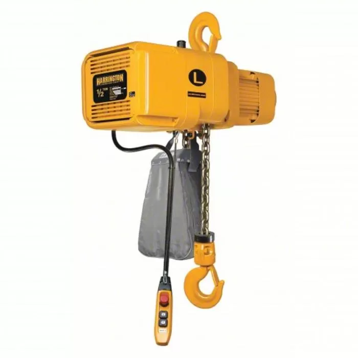 Electric Chain Hoist, 1,000 lb Load Capacity, 2 Speeds, 230 Volt, 15/2.5 fpm, 0.75 hp, H4 Electric Chain Hoist Harrington NER005LD-10