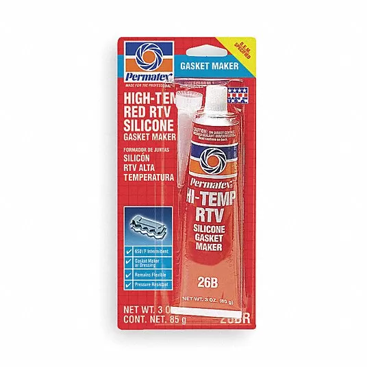 RTV Silicone Sealant, High Temp., -65 to 650°F Temp. Range, 24 hr Full Cure, 3 oz  Silicone Sealant Permatex 81160
