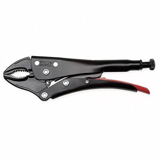 Curved Jaw Locking Pliers, Jaw Capacity: 1-5/8 in, Jaw Length: 1 3/16 in, Jaw Thickness: 11/32 in Locking Plier Proto 4EAA9