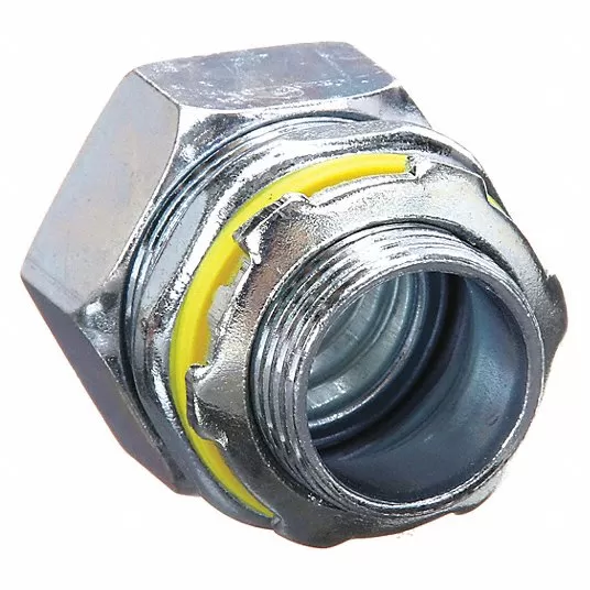 Liquid-Tight Conduit Fitting, Steel/Iron, 1 1/2 in Trade Size, Non-Insulated, Straight Conduit Fitting Raco 3406