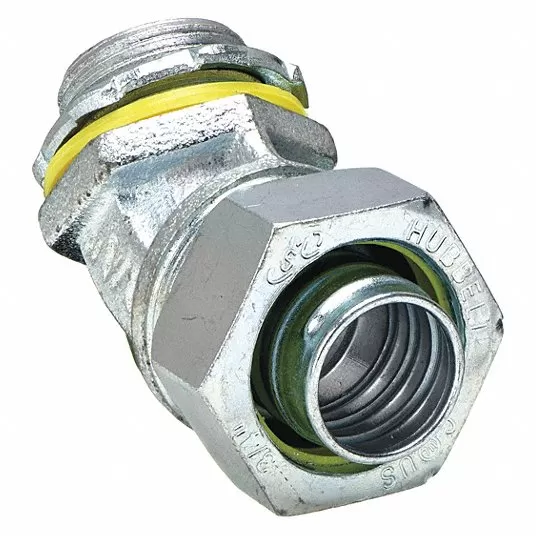 45 Degrees Elbow: Liquid-Tight Conduit Fitting, 1Inch Trade Size, Insulated, Steel/Iron Elbow Raco 3444