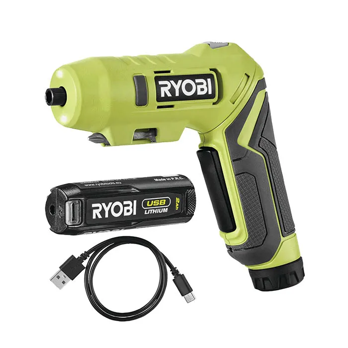 Cordless Pivoting Screwdriver, 4V, 2.0Ah, 200RPM, 5Nm, 0.41kg Cordless Screwdriver Ryobi RSDP4-120G