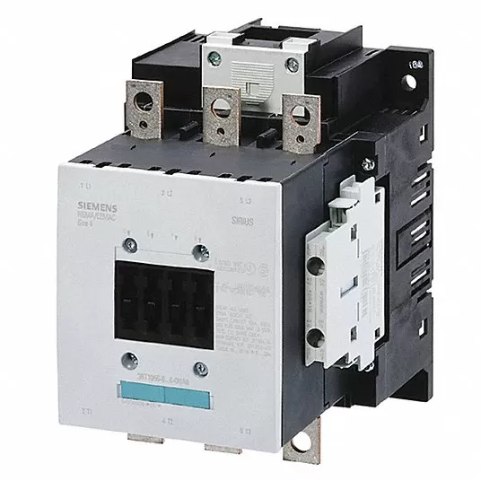 Power contactor, AC-3 115 A, 55 kW / 400 V AC (50-60 Hz) / DC operation 220-240 V Magnetic Contactor Siemens 3RT1054-1AP36