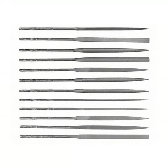 Needle File Set 12 Pieces, Barrette/Crossing/Equaling/Half Round/Knife/Rectangular/Round/Square/Triangular Needle File Set Simonds 83522000