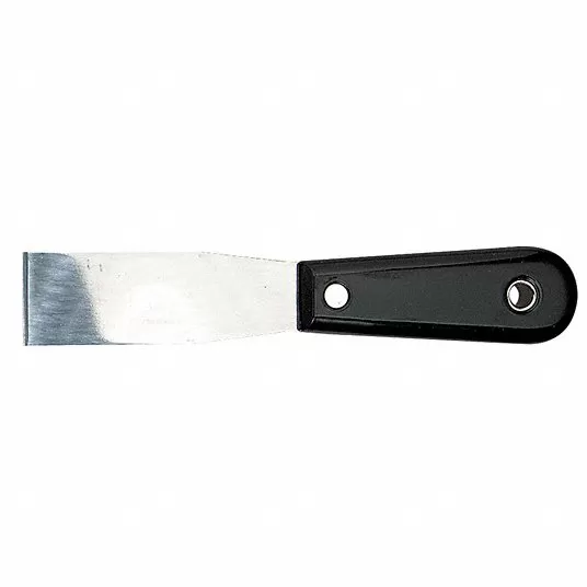 Stiff Putty Knife,1 1/4 inch, Carbon Steel Blade, Black Stiff Putty Knife Stanley 28-140