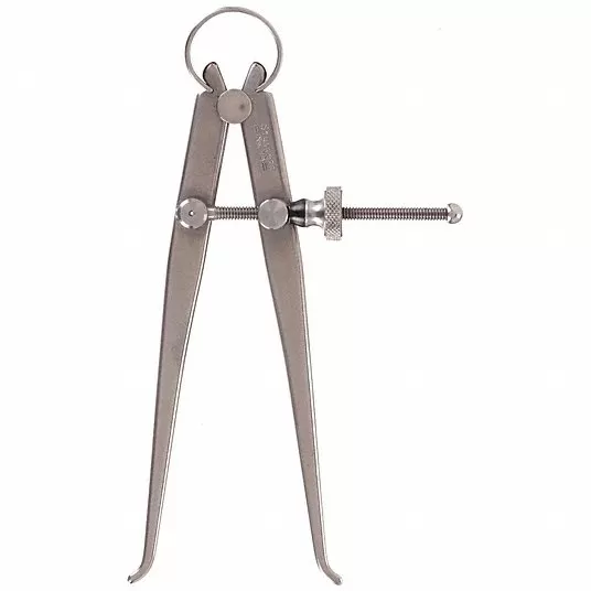 Inside Spring Caliper, Maximum Measurement 100 mm, 4 in, Joint Type Spring, Nut Type Solid Inside Spring Caliper Starrett 73A-4