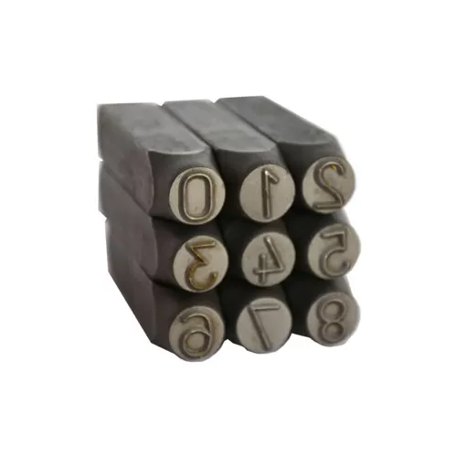Number Punch Set, Gray Steel, Size 4mm 9 Pieces Number Punch Stony 8169614