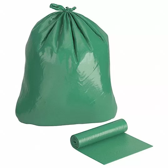 Biohazard Bags: 33 gal Capacity, 31 in Wd, 43 in Ht, No Legend, LLDPE, Green, 100 PK Biohazard Bags Tough Guy 31DK99