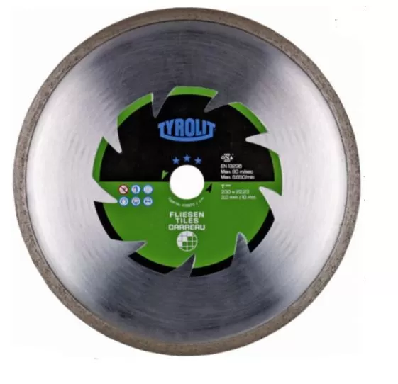 DIAMOND DISC DRY FOR TILES , CUTTING RIM TYP, 180X2X22,23 mm DIAMOND DISC DRY Tyrolit 633336 475983