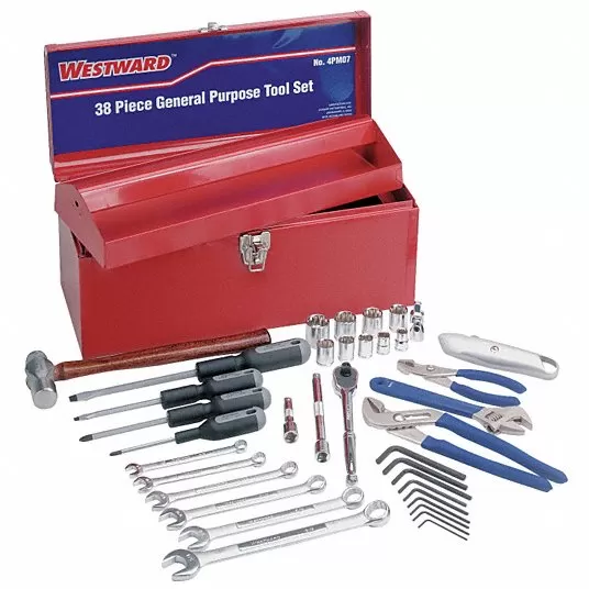Master Tool Set, General Purpose, 38 Pieces, SAE, Box Master Tool Set Westward 4PM07
