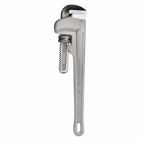 Pipe Wrench, Aluminum, 2 in Jaw Capacity, Serrated, 14 in Overall Lg, I-Beam Pipe Wrench Westward 3MA12