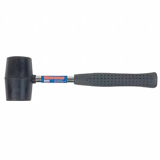 Rubber Mallet,16 oz Head Weight, Steel with Vinyl Grip Handle Material Rubber Mallet Westward 4YR61